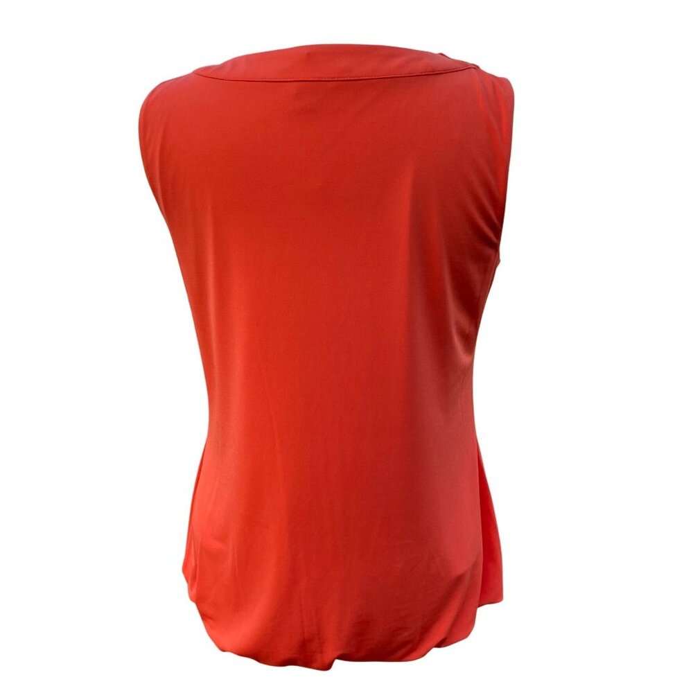Alfani Womens Bubble Hem Tank Top Mandarin Red Sleeveless Silvertone Ring - Picture 3 of 11
